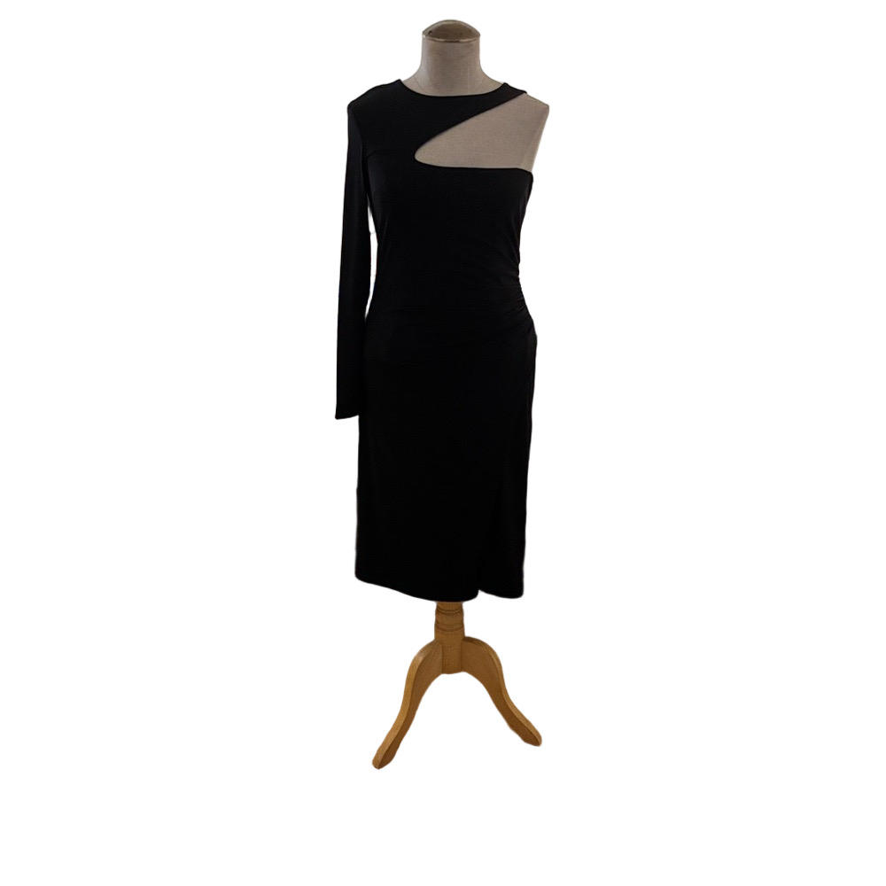 BCBGMaxAzria Black One-Shoulder Dress - Picture 3 of 7